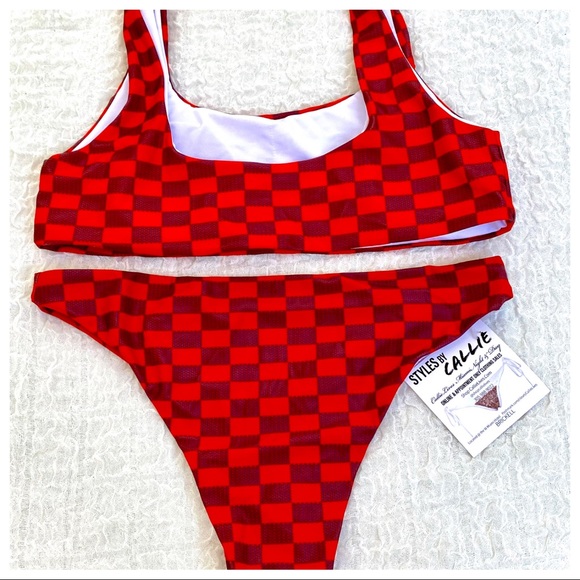 🎉HP NWT Sexy & Sporty Checkered Scoop 2Pc Bikini - Picture 8 of 13